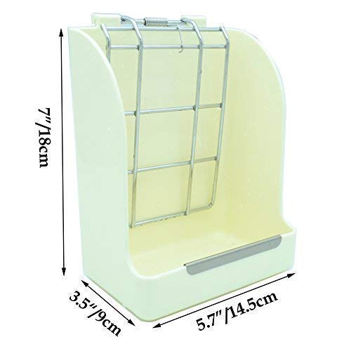 RUBYHOME Hay Feeder/Rack Less Wasted Hay - Ideal for Rabbits/Guinea Pigs/Chinchillas/Hamsters - Keeps Grasses Clean and Fresh (White)