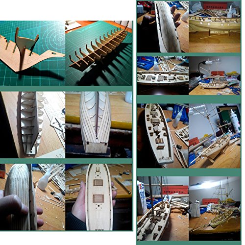 HAPYLY 1/130 Scale DIY Hobby Wooden Ship Science Equipmen Assembly Model Boat Kits Sailing Boat Kit Decor Toy Gift