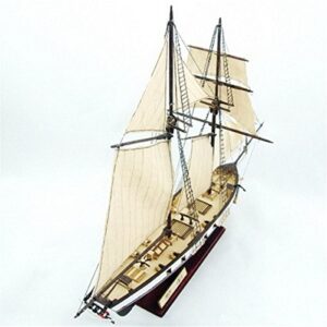HAPYLY 1/130 Scale DIY Hobby Wooden Ship Science Equipmen Assembly Model Boat Kits Sailing Boat Kit Decor Toy Gift
