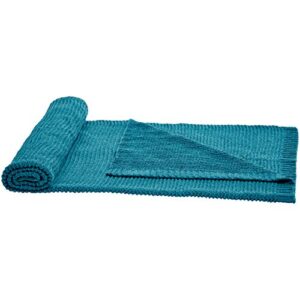 Amazon Basics Knitted Chenille Throw Blanket - 60 x 80 Inches, Teal