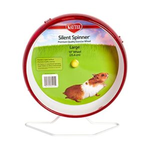 kaytee silent spinner wheel for pet syrian or large breed hamsters, sugar gliders and gerbils, large 10 inch