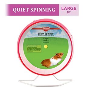 Kaytee Silent Spinner Wheel For Pet Syrian or Large Breed Hamsters, Sugar Gliders and Gerbils, Large 10 Inch