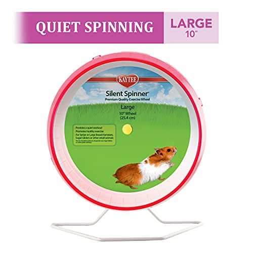 Kaytee Silent Spinner Wheel For Pet Syrian or Large Breed Hamsters, Sugar Gliders and Gerbils, Large 10 Inch