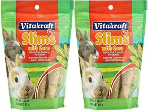vitakraft 2 pack of rabbit slims with corn, 1.76 ounces per pack