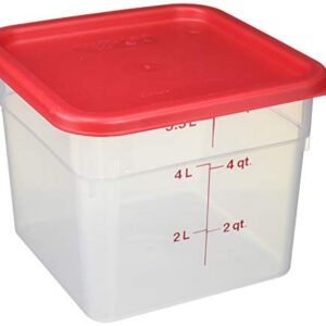 Cambro 6SFSPP190 CamSquare Storage Container, Translucent, 6 qt with Lid