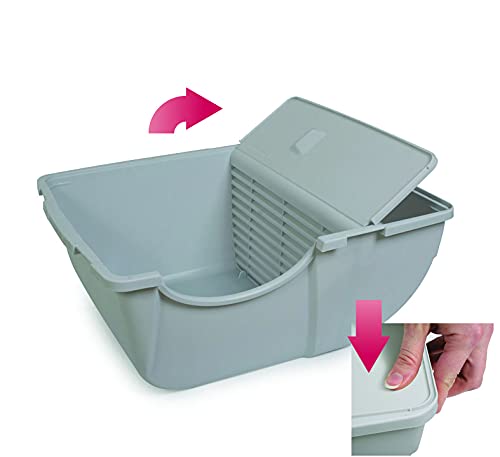 Omega Paw NRA15 Self Cleaning Litter Box Regular Size,Grey