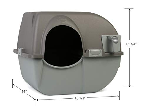 Omega Paw NRA15 Self Cleaning Litter Box Regular Size,Grey