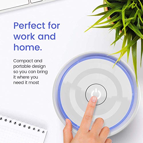Pro Breeze Small Air Purifier HEPA - Air Purifier with True HEPA Filter, 99.7% Smoke, Dust, Pollen, with Night Light and Negative Ion Generator - Desktop Air Purifiers for Bedroom, Room, Home Office