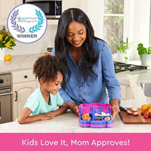 Bentgo® Kids Brights Bento-Style 5-Compartment Lunch Box - Ideal Portion Sizes for Ages 3 to 7 - Leak-Proof, Drop-Proof, Dishwasher Safe, BPA-Free, & Made with Food-Safe Materials (Fuchsia)