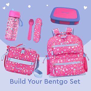 Bentgo® Kids Brights Bento-Style 5-Compartment Lunch Box - Ideal Portion Sizes for Ages 3 to 7 - Leak-Proof, Drop-Proof, Dishwasher Safe, BPA-Free, & Made with Food-Safe Materials (Fuchsia)