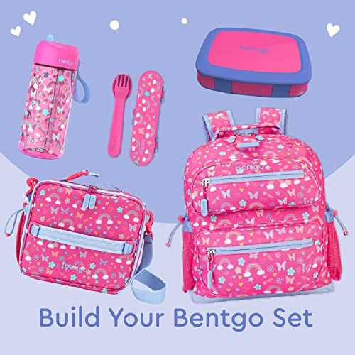 Bentgo® Kids Brights Bento-Style 5-Compartment Lunch Box - Ideal Portion Sizes for Ages 3 to 7 - Leak-Proof, Drop-Proof, Dishwasher Safe, BPA-Free, & Made with Food-Safe Materials (Fuchsia)