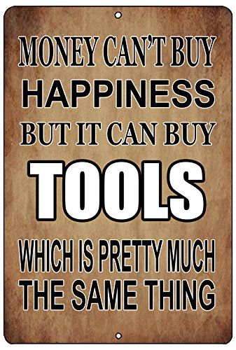 Rogue River Tactical Funny Mechanic Shop Metal Tin Sign Wall Decor Man Cave Bar Money Happiness Tools