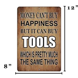 Rogue River Tactical Funny Mechanic Shop Metal Tin Sign Wall Decor Man Cave Bar Money Happiness Tools