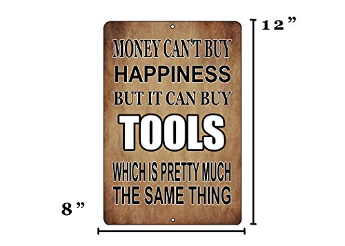 Rogue River Tactical Funny Mechanic Shop Metal Tin Sign Wall Decor Man Cave Bar Money Happiness Tools