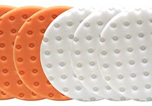 Lake Country CCS Smart Pads DA 5.5 inch Foam Pad (3-White, 3-Orange, 5.5)