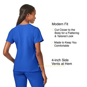 WonderWink W123 Women’s Stylized V-Neck Scrub Top — Royal, 2X