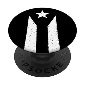 black puerto rican flag popsockets popgrip: swappable grip for phones & tablets