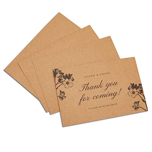 48 Packs Blank Brown Cards with Envelopes, 4x6 Printable Postcards for Wedding Invitations, Birthdays, Baby Showers