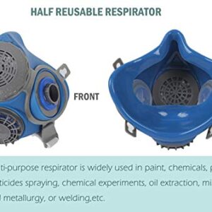 SYINE Half Face Reusable Respirator Spray Paint Gas Mask Respiratory Protection Multi-Purpose Dustproof Respirator,Medium(Mask+1 Pair Cartridges)