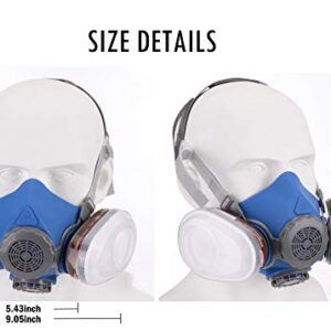 SYINE Half Face Reusable Respirator Spray Paint Gas Mask Respiratory Protection Multi-Purpose Dustproof Respirator,Medium(Mask+1 Pair Cartridges)