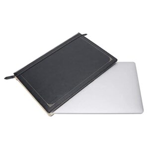 MOSISO Laptop Sleeve Compatible with MacBook Air 13 inch M2 A2681 M1 A2337 A2179 A1932/Pro 13 inch M2 M1 A2338 A2251 A2289 A2159 A1989 A1706 A1708, PU Leather Vintage Portfolio Cover, Black