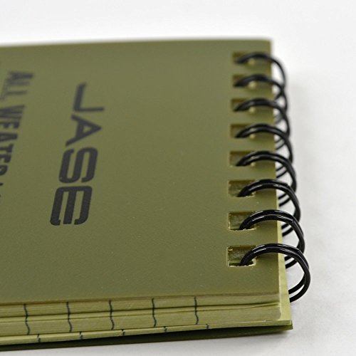 CUGBO 10 Pack Waterproof Notebook, All-Weather Pocket Sized Tactical Notepad, Top Spiral Memo Grid Paper Notepad for Outdoor Activities Recording(Army Green，3.2"x5.5")