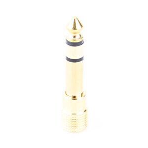 6.5mm male to 3.5mm female stereo adapter headphone audio plug jack converter for headphone headset microphone amplifier mixer - gold