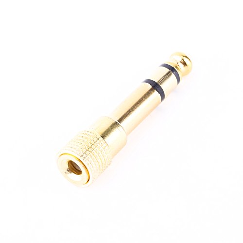 6.5mm Male to 3.5mm Female Stereo Adapter Headphone Audio Plug Jack Converter for Headphone Headset Microphone Amplifier Mixer - Gold