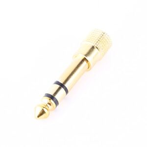 6.5mm Male to 3.5mm Female Stereo Adapter Headphone Audio Plug Jack Converter for Headphone Headset Microphone Amplifier Mixer - Gold