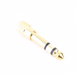 6.5mm Male to 3.5mm Female Stereo Adapter Headphone Audio Plug Jack Converter for Headphone Headset Microphone Amplifier Mixer - Gold