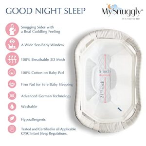 MySnuggly Newborn Bassinet Insert for Halo Bassinets | Patented Safe Real Cuddling Feeling for Better Sleep