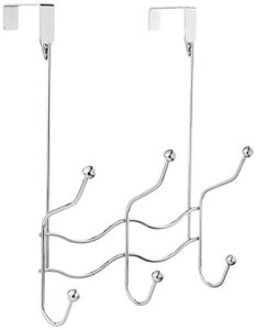 inspired living by mesa inspired living over the door hanger 6 organizer in silver bay collection utility-hooks,