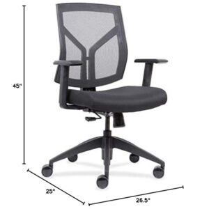 Lorell Chair, 45" x 26.5" x 25", Black