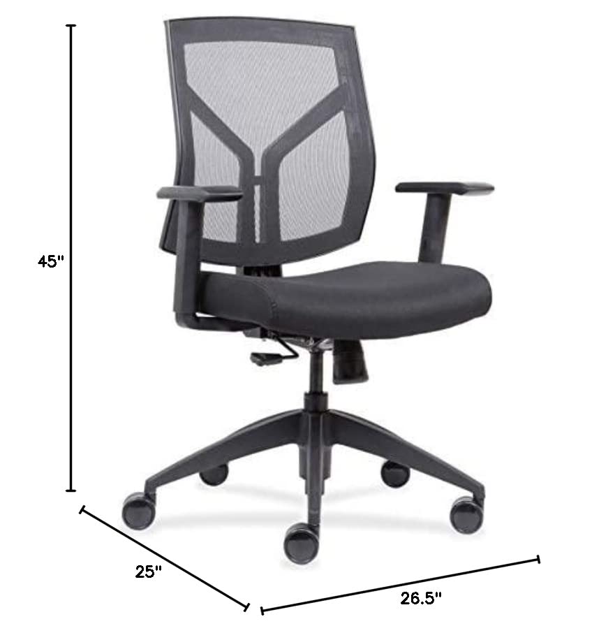 Lorell Chair, 45" x 26.5" x 25", Black