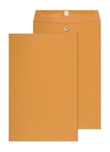 endoc 10 x 15 clasp envelopes - 100 pack brown kraft catalog mailing gummed seal envelope - 28lb heavyweight 10x15 inches manila envelopes for home, office, business, legal or school