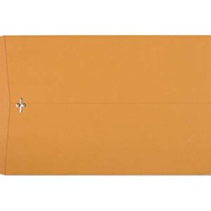 EnDoc 10 x 15 Clasp Envelopes - 100 Pack Brown Kraft Catalog Mailing Gummed Seal Envelope - 28lb Heavyweight 10x15 Inches Manila Envelopes for Home, Office, Business, Legal or School