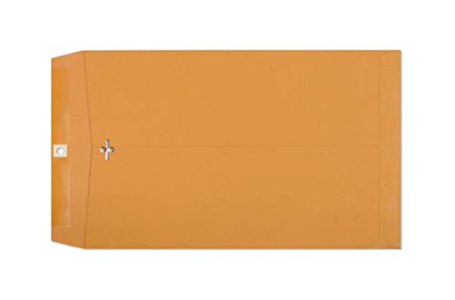 EnDoc 10 x 15 Clasp Envelopes - 100 Pack Brown Kraft Catalog Mailing Gummed Seal Envelope - 28lb Heavyweight 10x15 Inches Manila Envelopes for Home, Office, Business, Legal or School