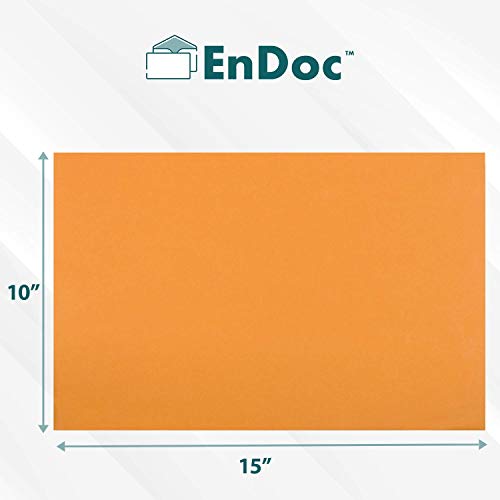 EnDoc 10 x 15 Clasp Envelopes - 100 Pack Brown Kraft Catalog Mailing Gummed Seal Envelope - 28lb Heavyweight 10x15 Inches Manila Envelopes for Home, Office, Business, Legal or School