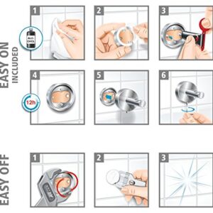 tesa Smooz No Drill, Wall Mounted Spare Bathroom Toilet Roll Holder, Chrome-Plated Metal, Removable Adhesive Glue Technology