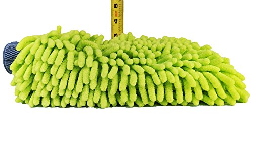 Kleen Freak Car Washing Drying Towel Large Microfiber Gold (24 in. x 36 in.) Plus Car Wash Microfiber Chenille Mitt Large Lime Green (10 in. x 8 in.) Detailing Quality