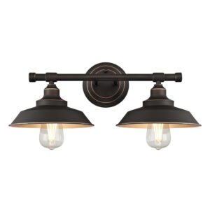 westinghouse lighting 6354800 iron hill two light indoor wall fixture, 2, black