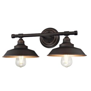 Westinghouse Lighting 6354800 Iron Hill Two Light Indoor Wall Fixture, 2, Black