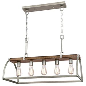 westinghouse lighting 6351700 oak lane five-light indoor chandelier, barnwood & galvanized steel