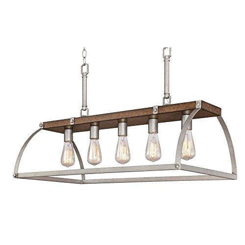 Westinghouse Lighting 6351700 Oak Lane Five-Light Indoor Chandelier, Barnwood & Galvanized Steel