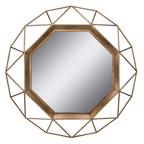 Stonebriar SB-6137A Gold Geometric Wall Mirror, 30 x 30