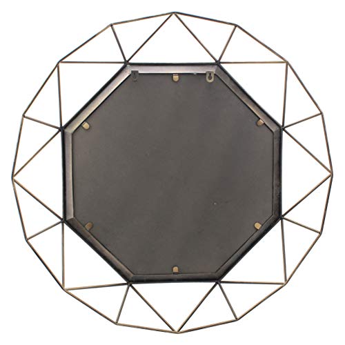 Stonebriar SB-6137A Gold Geometric Wall Mirror, 30 x 30