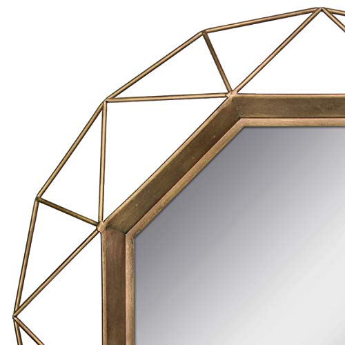 Stonebriar SB-6137A Gold Geometric Wall Mirror, 30 x 30