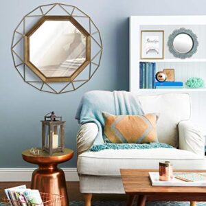 Stonebriar SB-6137A Gold Geometric Wall Mirror, 30 x 30