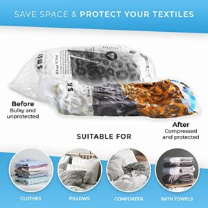 figg Vacuum Compression Storage Bags - XXL (39.37 x 31.49 in) 6 Pack - Leakproof, Carbon neutral and reusable - Vacuum seal bags for Clothes, Pillows, Towel, Blanket and much more