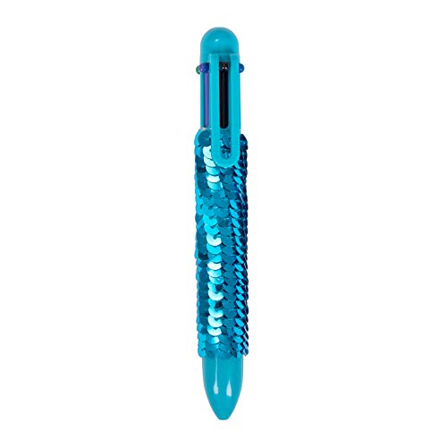 YOUKAI 0.5mm 6-in-1 Multicolor Retractable Ballpoint Pens for School Supplies Students Children Gift,4 Pack Sequin Pen